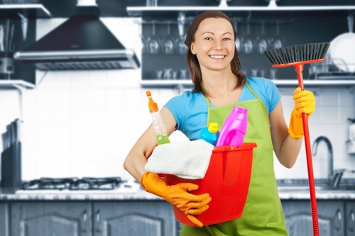 Risk assessment and cleaning equipment prepared for a carpet cleaning job